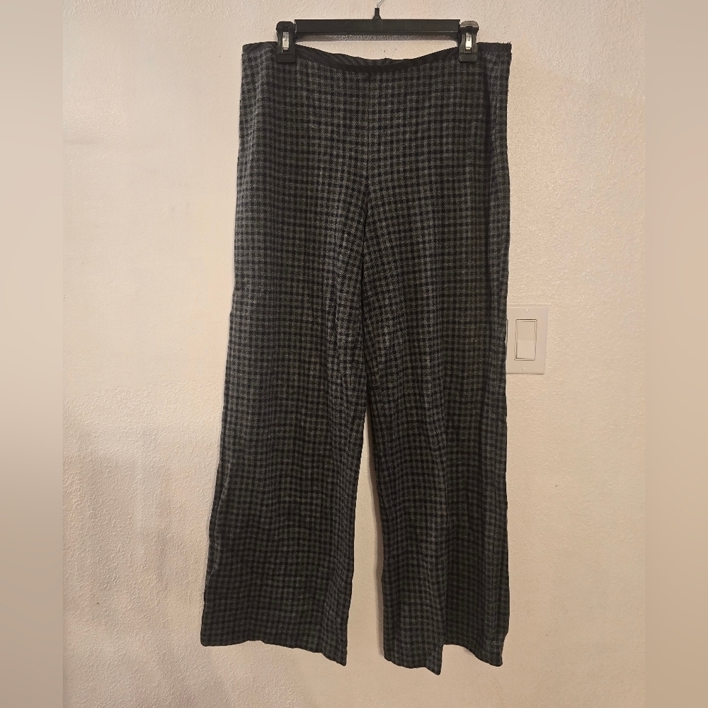 J. Jill Ponte Full Wide Leg Knitted Pants Size Medium Petite Blue And Gray - Picture 11 of 12